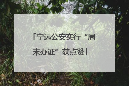 宁远公安实行“周末办证”获点赞