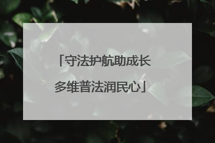 守法护航助成长 多维普法润民心