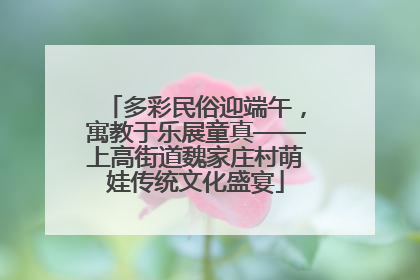 多彩民俗迎端午，寓教于乐展童真——上高街道魏家庄村萌娃传统文化盛宴