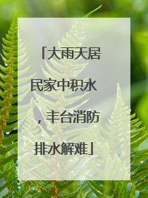 大雨天居民家中积水，丰台消防排水解难