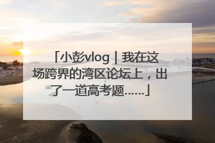 小彭vlog｜我在这场跨界的湾区论坛上，出了一道高考题……