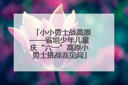 小小勇士战高原——省垣少年儿童庆“六一”高原小勇士挑战赛见闻