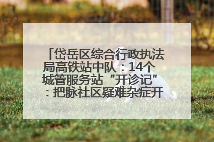 岱岳区综合行政执法局高铁站中队：14个城管服务站“开诊记”：把脉社区疑难杂症开出治理良方