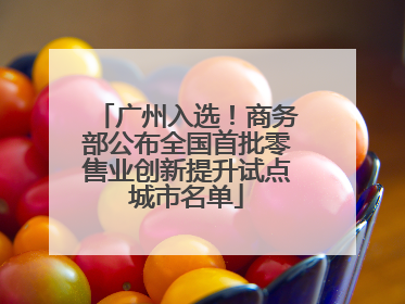 广州入选！商务部公布全国首批零售业创新提升试点城市名单