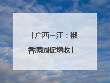 广西三江：椒香满园促增收