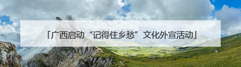 广西启动“记得住乡愁”文化外宣活动