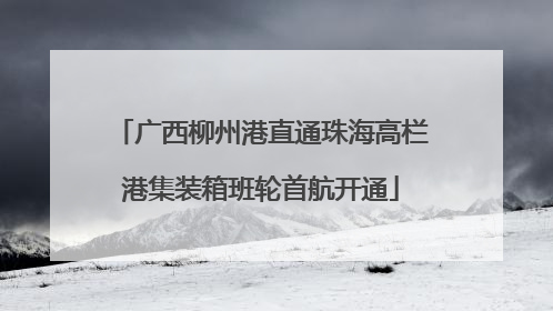 广西柳州港直通珠海高栏港集装箱班轮首航开通