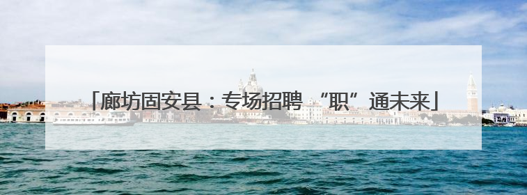 廊坊固安县：专场招聘 “职”通未来