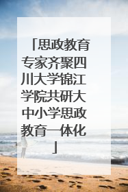 思政教育专家齐聚四川大学锦江学院共研大中小学思政教育一体化