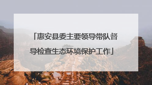 惠安县委主要领导带队督导检查生态环境保护工作