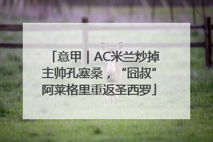 意甲｜AC米兰炒掉主帅孔塞桑，“囧叔”阿莱格里重返圣西罗