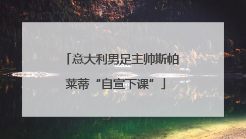意大利男足主帅斯帕莱蒂“自宣下课”