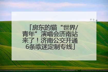 房东的猫“世界/青年”演唱会济南站来了！济南公交开通6条歌迷定制专线