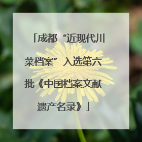 成都“近现代川菜档案”入选第六批《中国档案文献遗产名录》