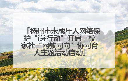 扬州市未成年人网络保护“i芽行动”开启，校家社“网教同向”协同育人主题活动启动