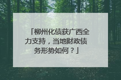 柳州化债获广西全力支持，当地财政债务形势如何？