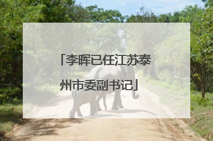 李晖已任江苏泰州市委副书记