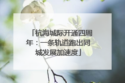 杭海城际开通四周年：一条轨道跑出同城发展加速度