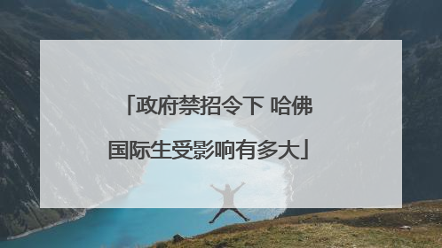 政府禁招令下 哈佛国际生受影响有多大