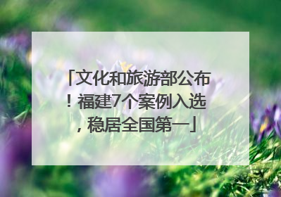 文化和旅游部公布！福建7个案例入选，稳居全国第一