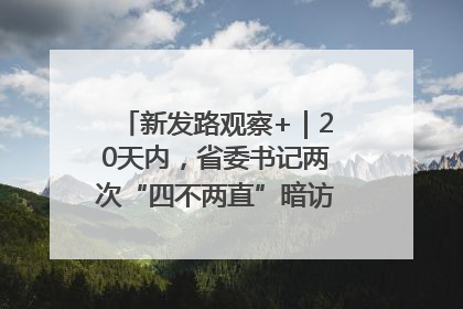 新发路观察+｜20天内，省委书记两次“四不两直”暗访，有何深意？