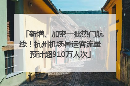 新增、加密一批热门航线！杭州机场暑运客流量预计超910万人次