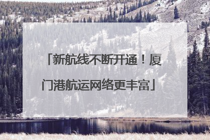 新航线不断开通！厦门港航运网络更丰富