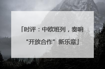 时评：中欧班列，奏响“开放合作”新乐章