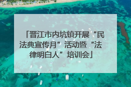 晋江市内坑镇开展“民法典宣传月”活动暨“法律明白人”培训会