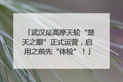 武汉最高摩天轮“楚天之眼”正式运营，启用之前先“体检”！