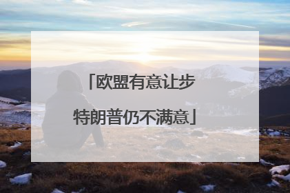 欧盟有意让步 特朗普仍不满意