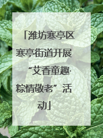 潍坊寒亭区寒亭街道开展“艾香童趣·粽情敬老”活动