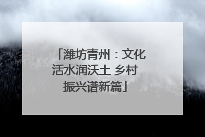 潍坊青州：文化活水润沃土 乡村振兴谱新篇