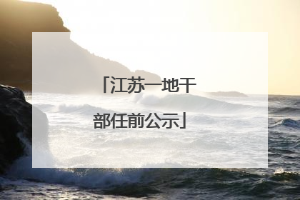 江苏一地干部任前公示