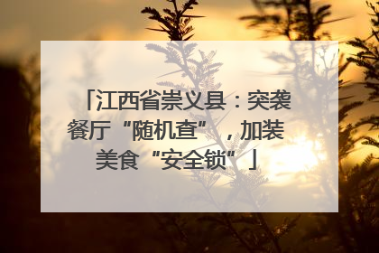 江西省崇义县：突袭餐厅“随机查”，加装美食“安全锁”