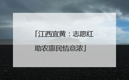 江西宜黄：志愿红助农惠民情意浓