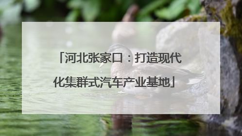 河北张家口：打造现代化集群式汽车产业基地