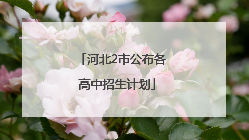 河北2市公布各高中招生计划