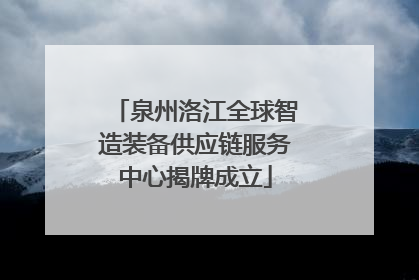 泉州洛江全球智造装备供应链服务中心揭牌成立