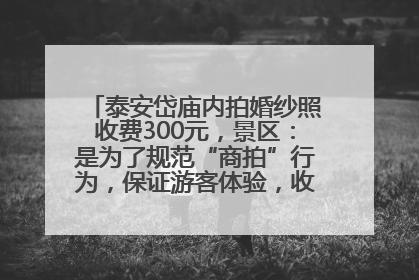 泰安岱庙内拍婚纱照收费300元，景区：是为了规范“商拍”行为，保证游客体验，收取费用全部上交国库