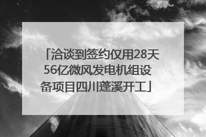 洽谈到签约仅用28天 56亿微风发电机组设备项目四川蓬溪开工