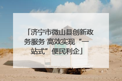 济宁市微山县创新政务服务 高效实现“一站式”便民利企