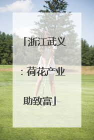 浙江武义：荷花产业助致富