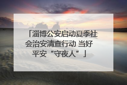 淄博公安启动夏季社会治安清查行动 当好平安“守夜人”