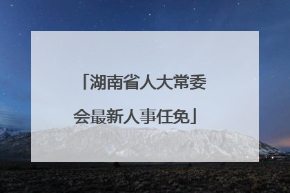 湖南省人大常委会最新人事任免