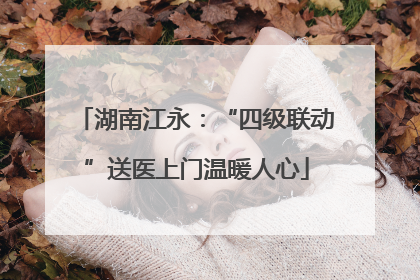 湖南江永：“四级联动”送医上门温暖人心