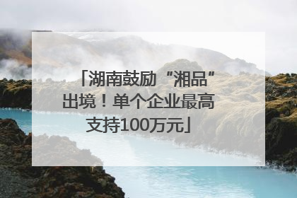 湖南鼓励“湘品”出境！单个企业最高支持100万元