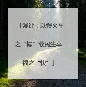 漫评：以慢火车之“慢”载民生幸福之“快”