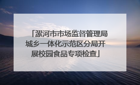 漯河市市场监督管理局城乡一体化示范区分局开展校园食品专项检查