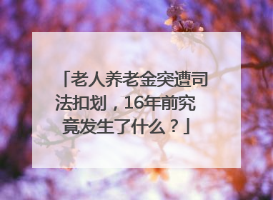 老人养老金突遭司法扣划，16年前究竟发生了什么？